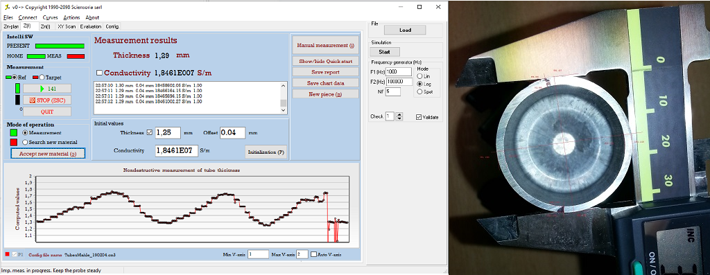 Single-sided thickness measurement of thin walls